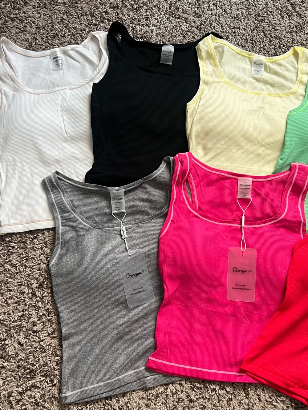 Women Rib Padded Tank Tops - Picture 2 of 11